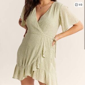 Abercrombie & Fitch Green Wrap Dress
